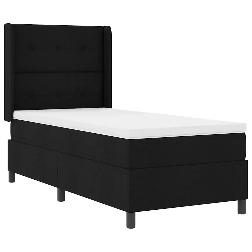 Letto a molle con materasso Nero 200 x 80 cm Tessuto 3341611