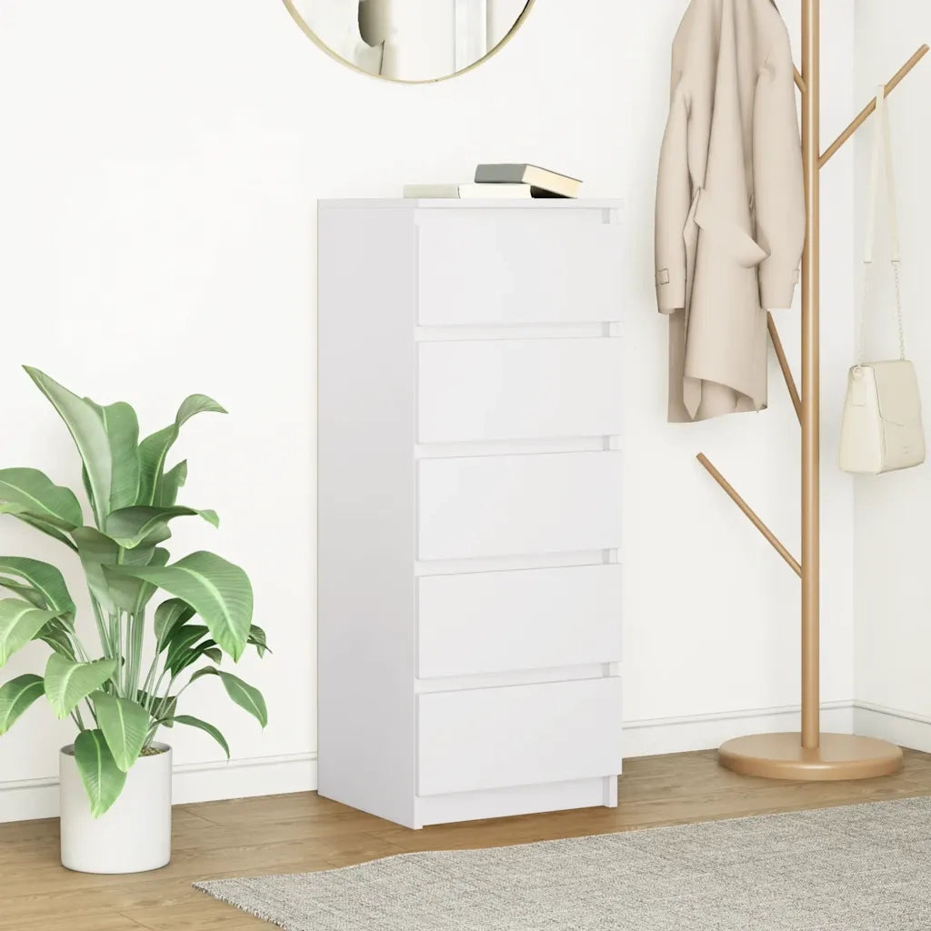 Credenza con Cassetti Bianco 37,5x35x99 cm in Legno Multistrato 861760