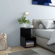 Comodini 2 pz-Set di 2 Tavolino da notte Neri 35x35x55 cm in Legno Multistrato