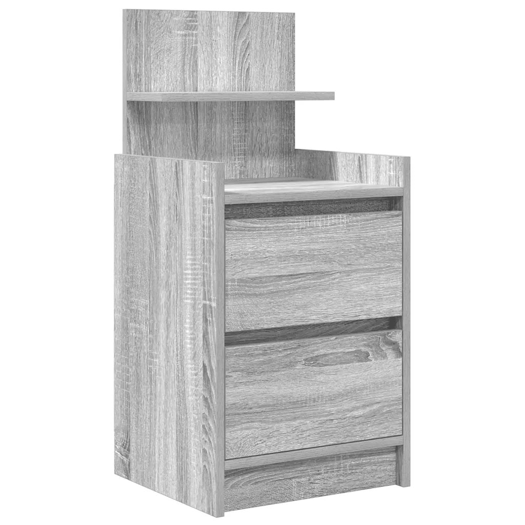 Comodini con 2 Cassetti 2 pz Grigio Sonoma 38x34x80 cm 861366