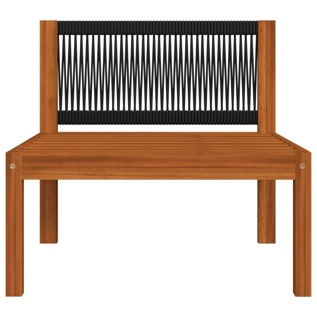 Set da giardino 8 pezzi con cuscini in legno crema, acacia e corda 3057890