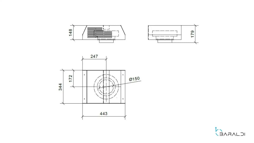 COMPACT MOTORE PER ESTERNO cm 45x35 - Bianco, Inox - 1.300 m3/h