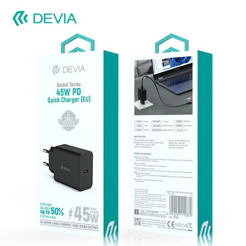 CARICA BATTERIA 45W TYPE-C BLACK