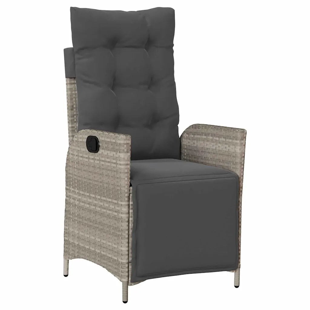 Set da Pranzo per Giardino 5 pcs Grigio chiaro polyrattan