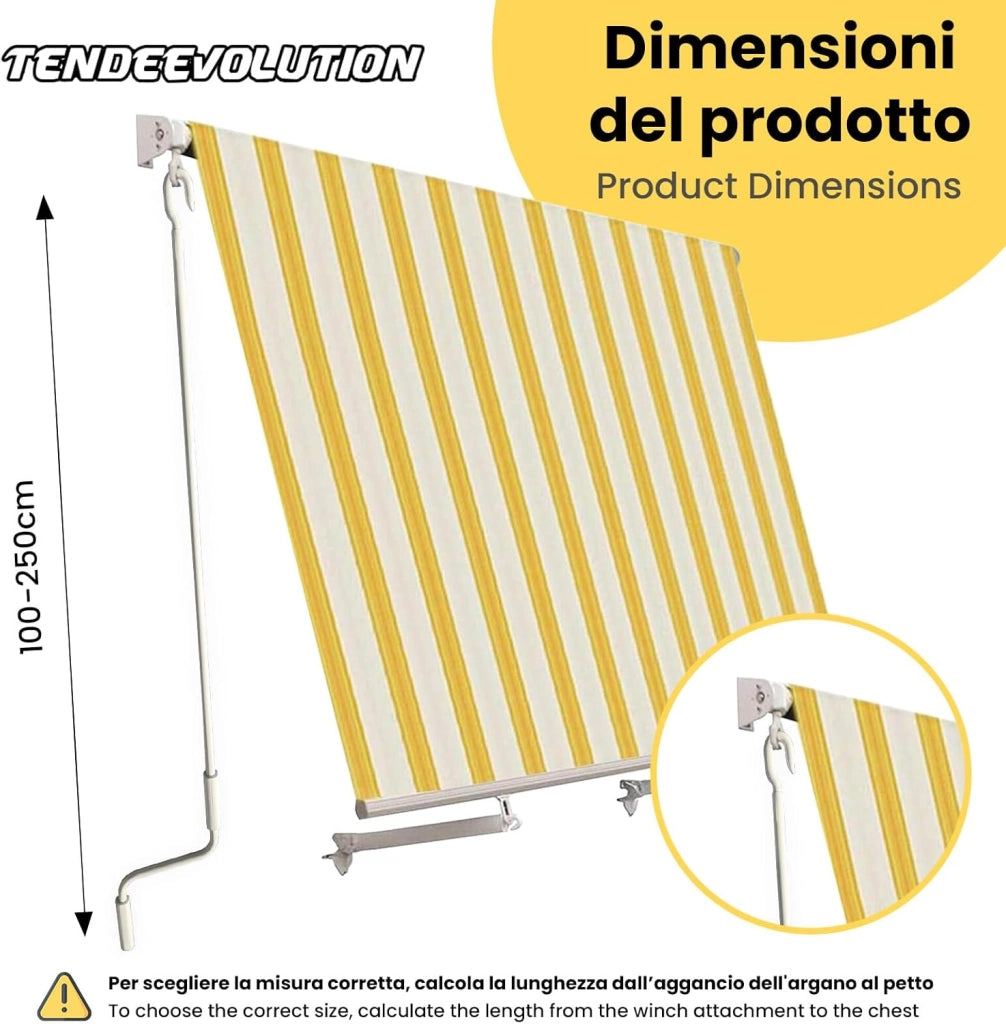 Asta Di Manovra Per Tenda Da Sole Varie Misure, Bastone Universale Per Tende (ANTRACITE 1,8 METRI)