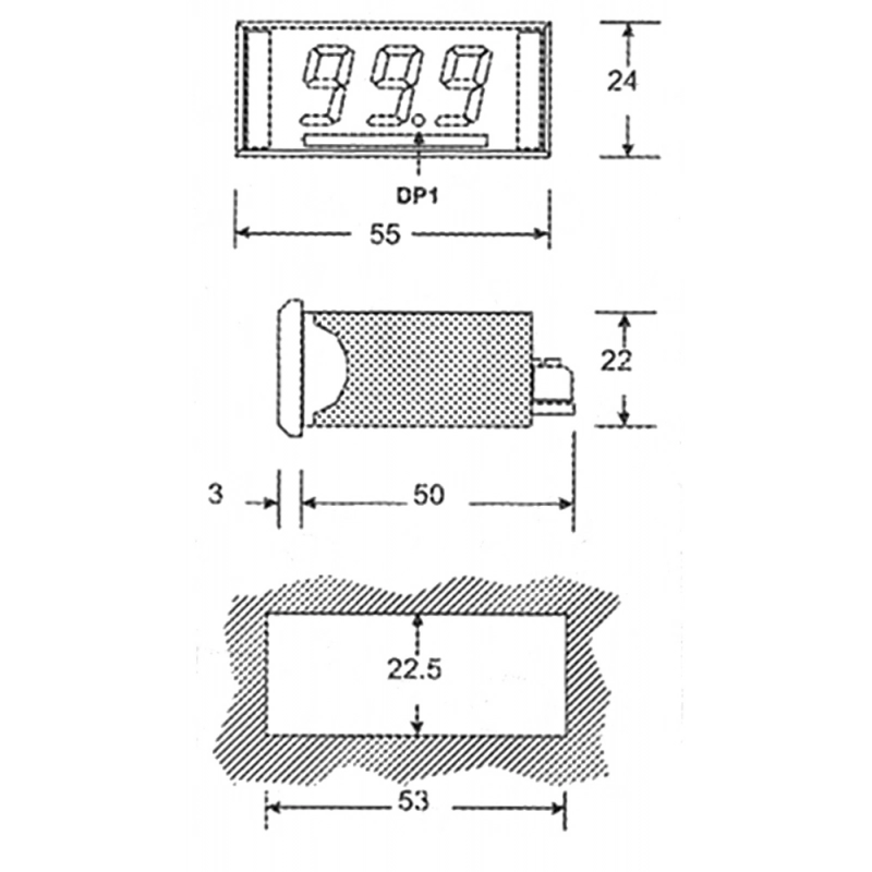 VOLTMETRO DIGITALE INDICATOR FOR FUEL AND WATER SENSORS 10/180 OHM