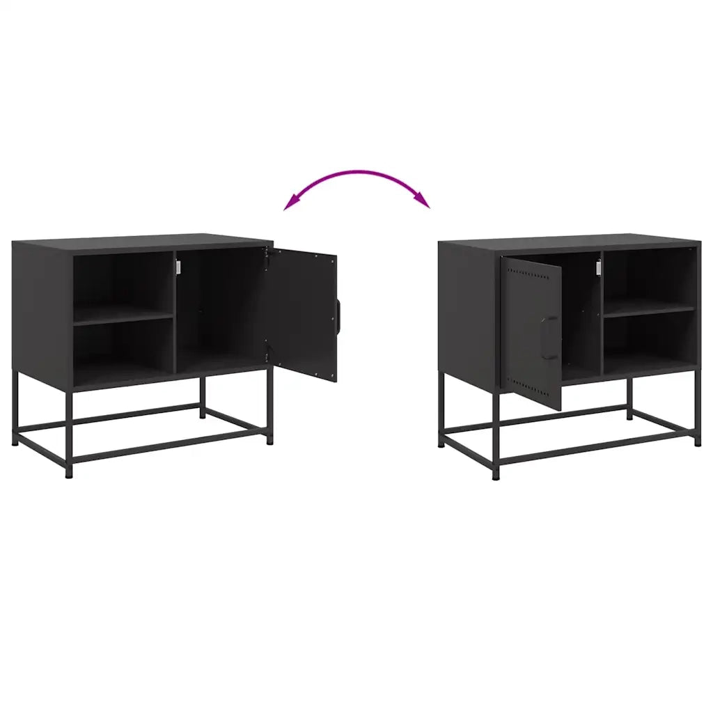 Mobile TV Nero 68x39x60,5 cm in Acciaio 846518
