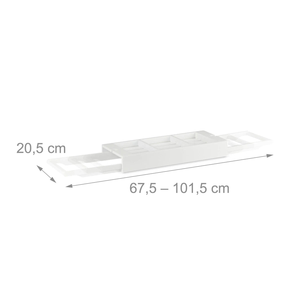 Ponte per vasca da bagno estensibile pratico regolabile 70 x 23 cm per accessori da bagno in bambù bianco 13_0004687