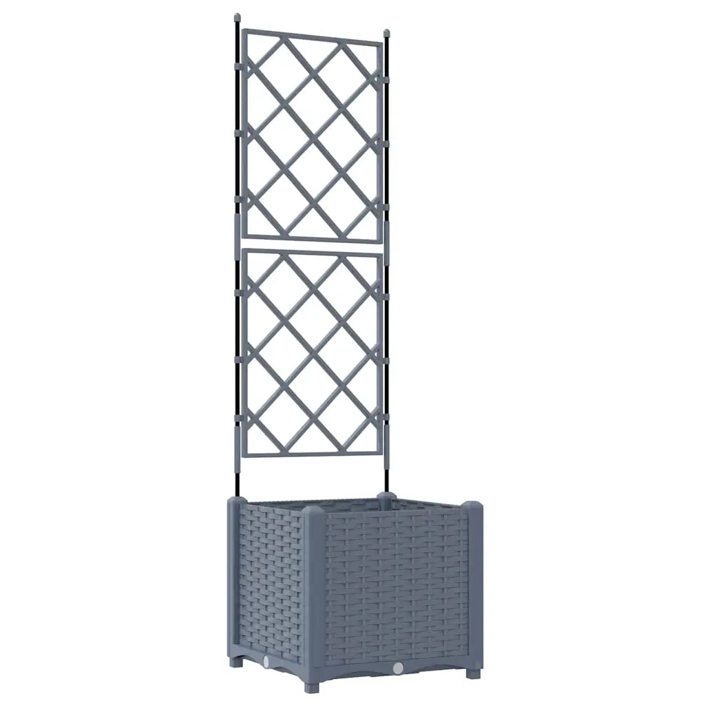 Vaso da giardino-Fioriera Esterno-Contenitore per Piante Grigio Chiaro 40 x 40 x 143 cm Acciaio