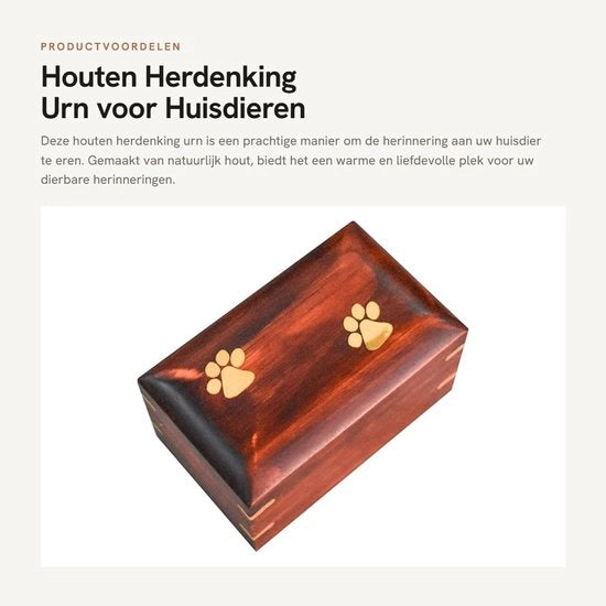 Urn per Animali - Gedenk Urna Personalizzabile - Urna per Cane/Gatto - Materiale Naturale - 12,7 x 7,6 x 6,5 cm - Monumento Unico di Ricordo