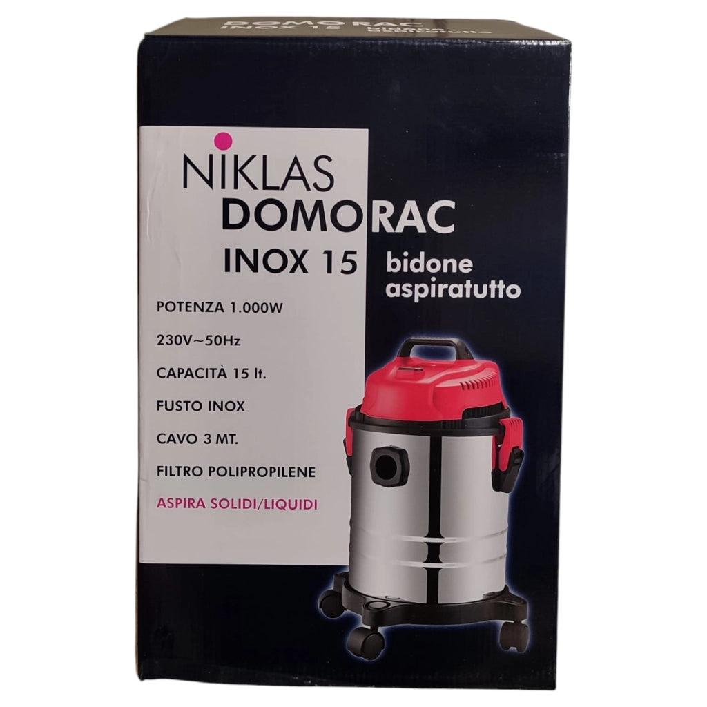 BIDONE ASPIRATUTTO INOX 15