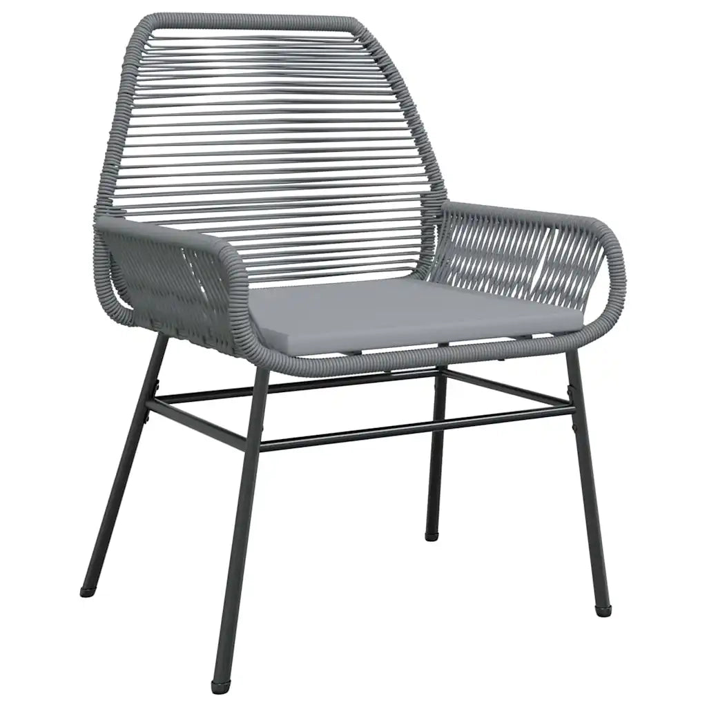 Set da Pranzo per Giardino con cuscino 7 pcs Grigio polyrattan