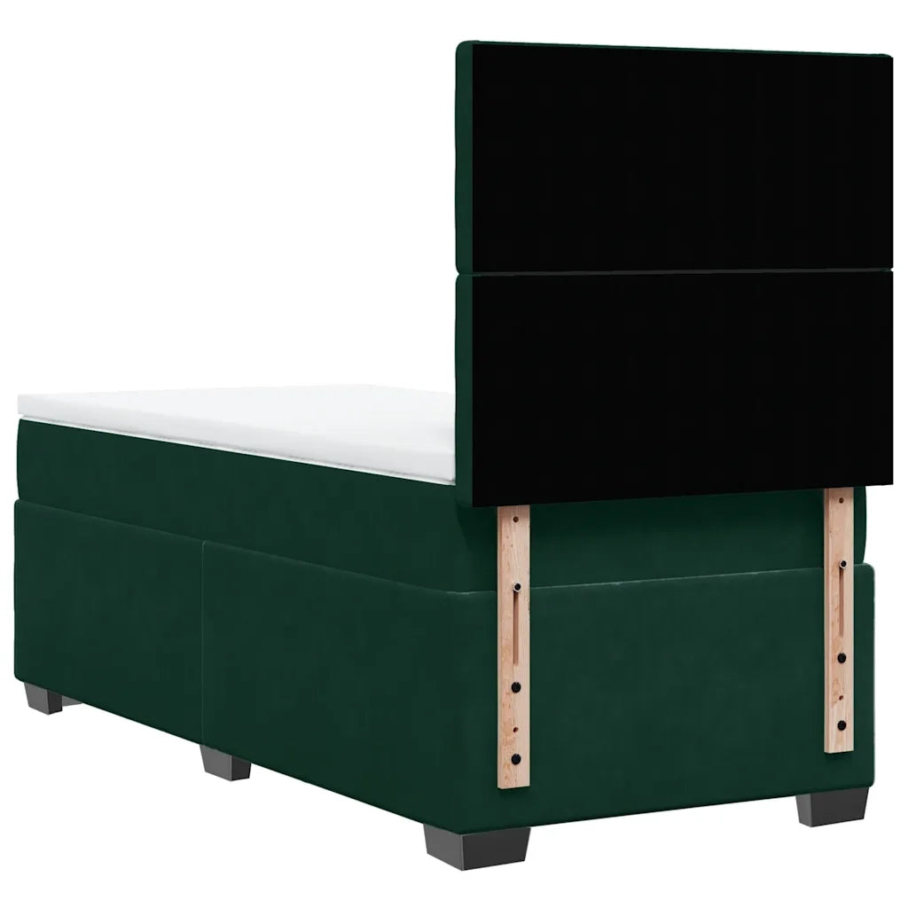 Giroletto a Molle con Materasso Verde Scuro 100x200 cm Velluto 3290849