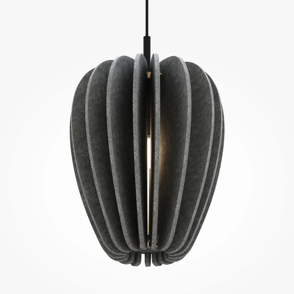 Sospensione Contemporanea Cambio Alluminio Nero Feltro Grigio 1 Luce E27