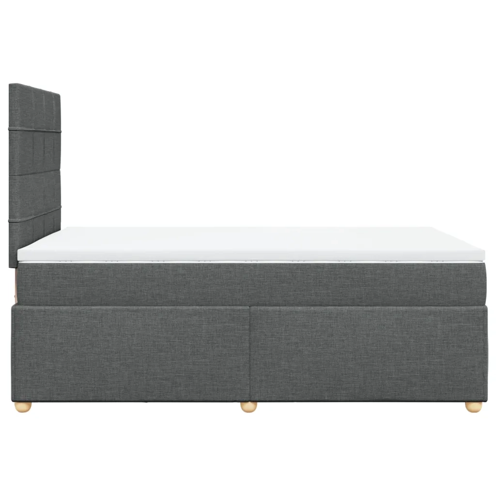 Giroletto a Molle con Materasso Grigio Scuro 120x190cm Tessuto