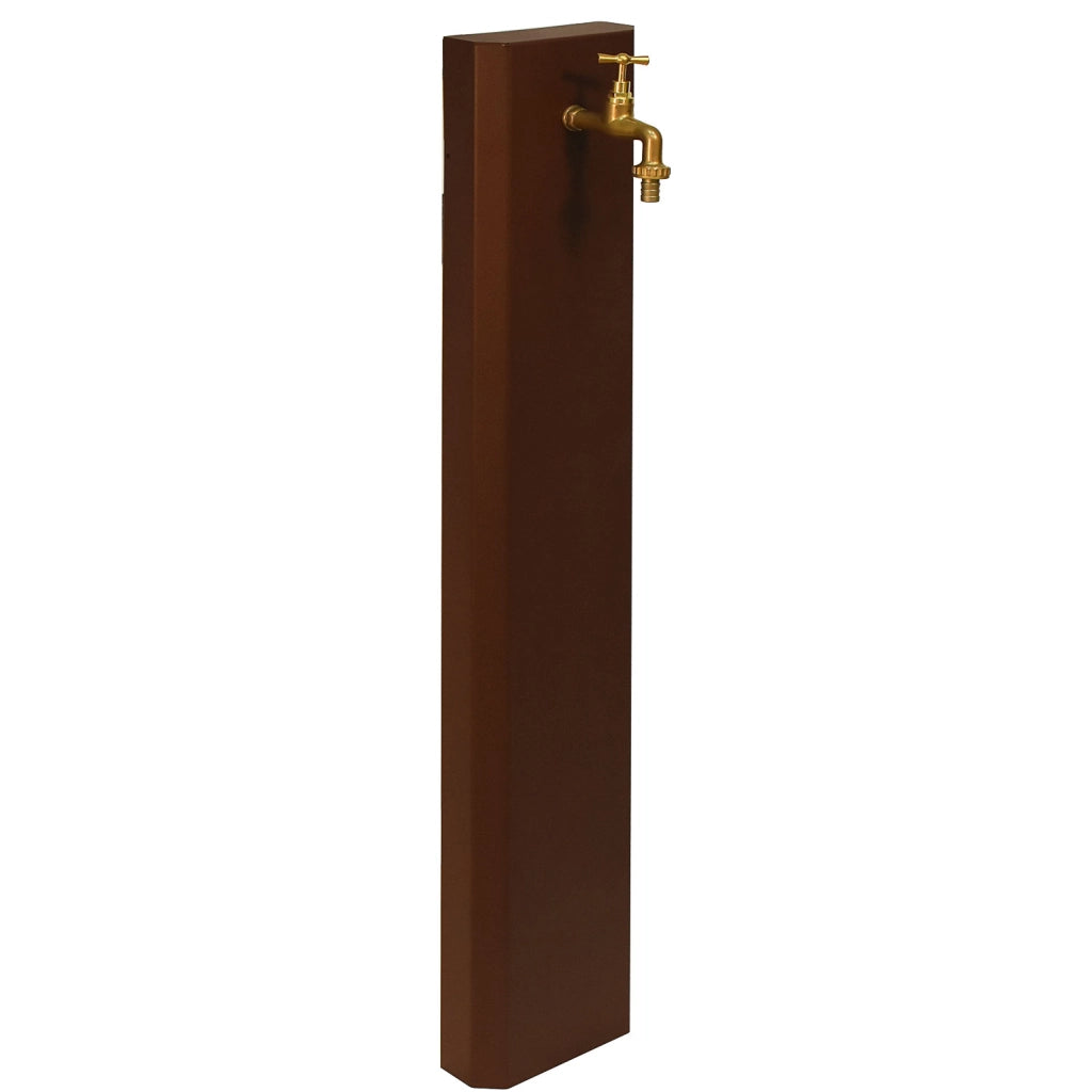 Fontana a Muro da Giardino Con Rubinetto 18x6x100 cm In Acciaio Effetto Corten