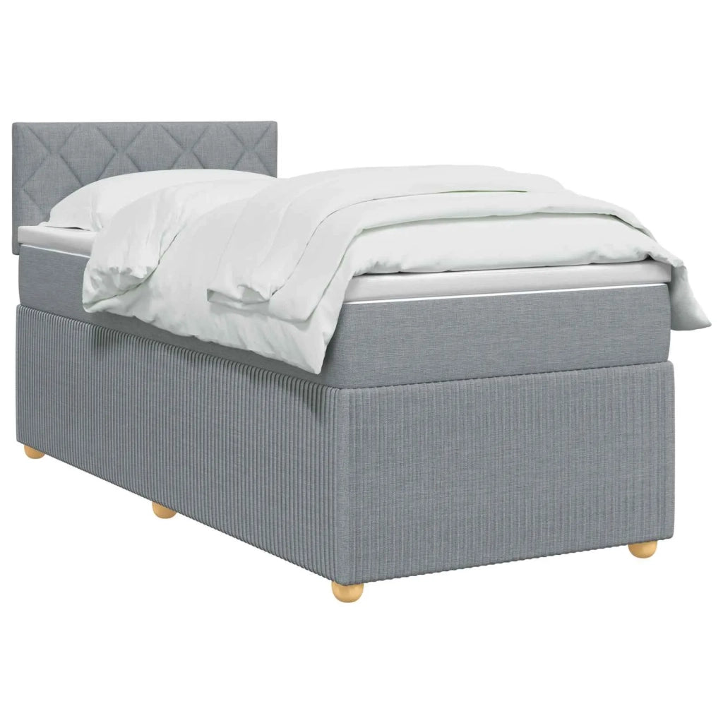 Letto box spring con materasso Grigio Chiaro 80 x 200 cm 3451342