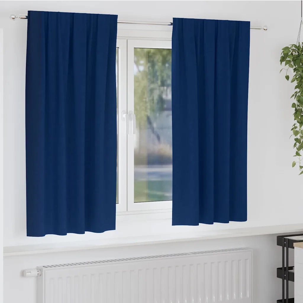 Tende Blackout con Anelli 2 pcs Blu Scuro 175 x 140 cm 4107474