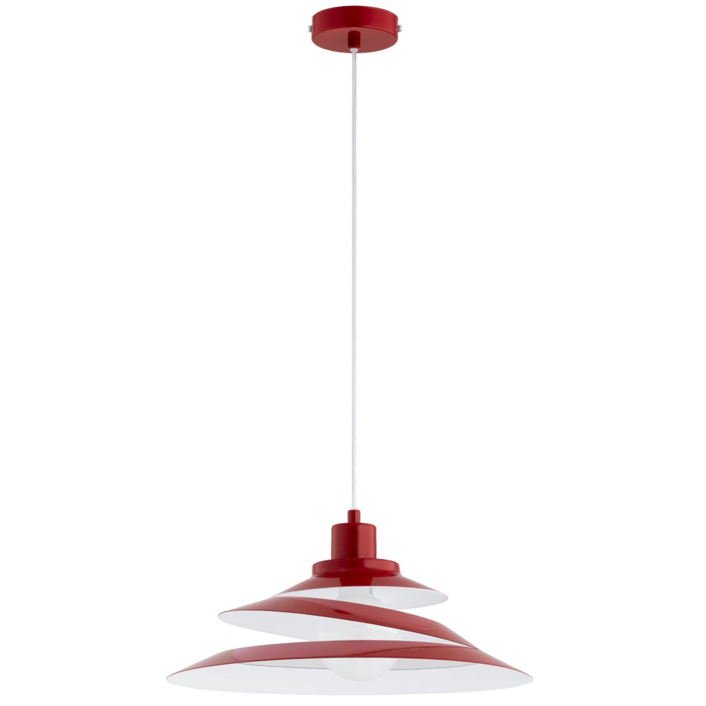 Lampada a sospensione BALSA Alfa rosso/bianco E27 15W