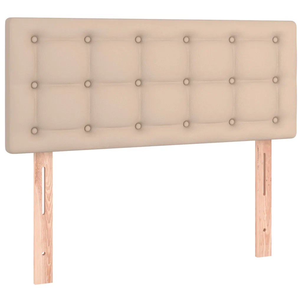 Giroletto Molle Materasso e LED Cappuccino 90x200 cm Similpelle