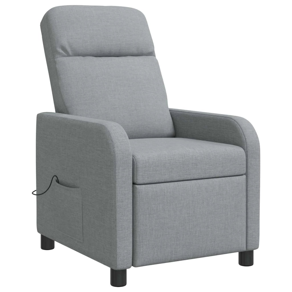 Poltrona Massaggiante Grigio Chiaro Tessuto 42034939