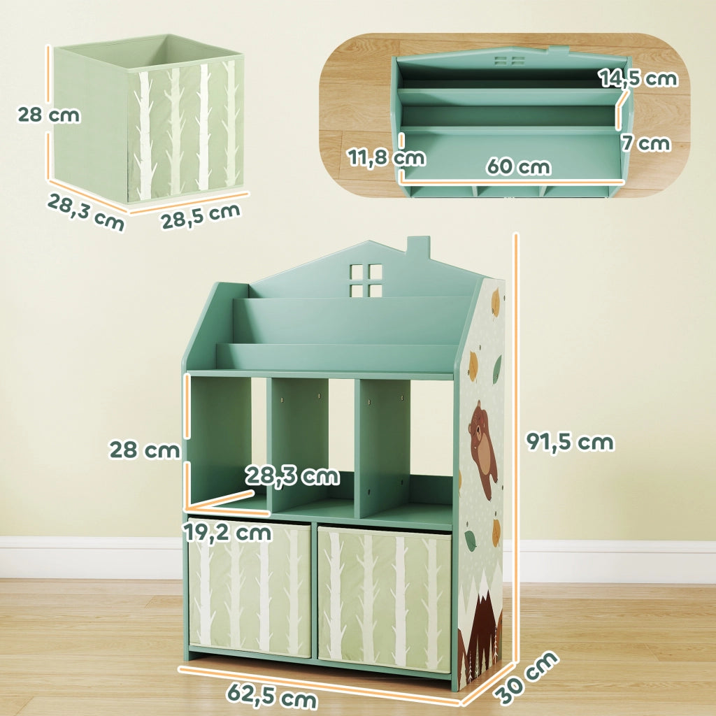 Scaffale per giocattoli bambini con cassetti ¨C Minimal ¨C verde