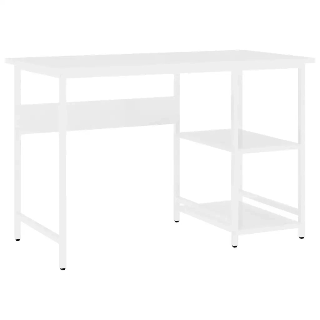 Scrivania per Computer Bianca 105x50x72 cm in MDF e Metallo 20551