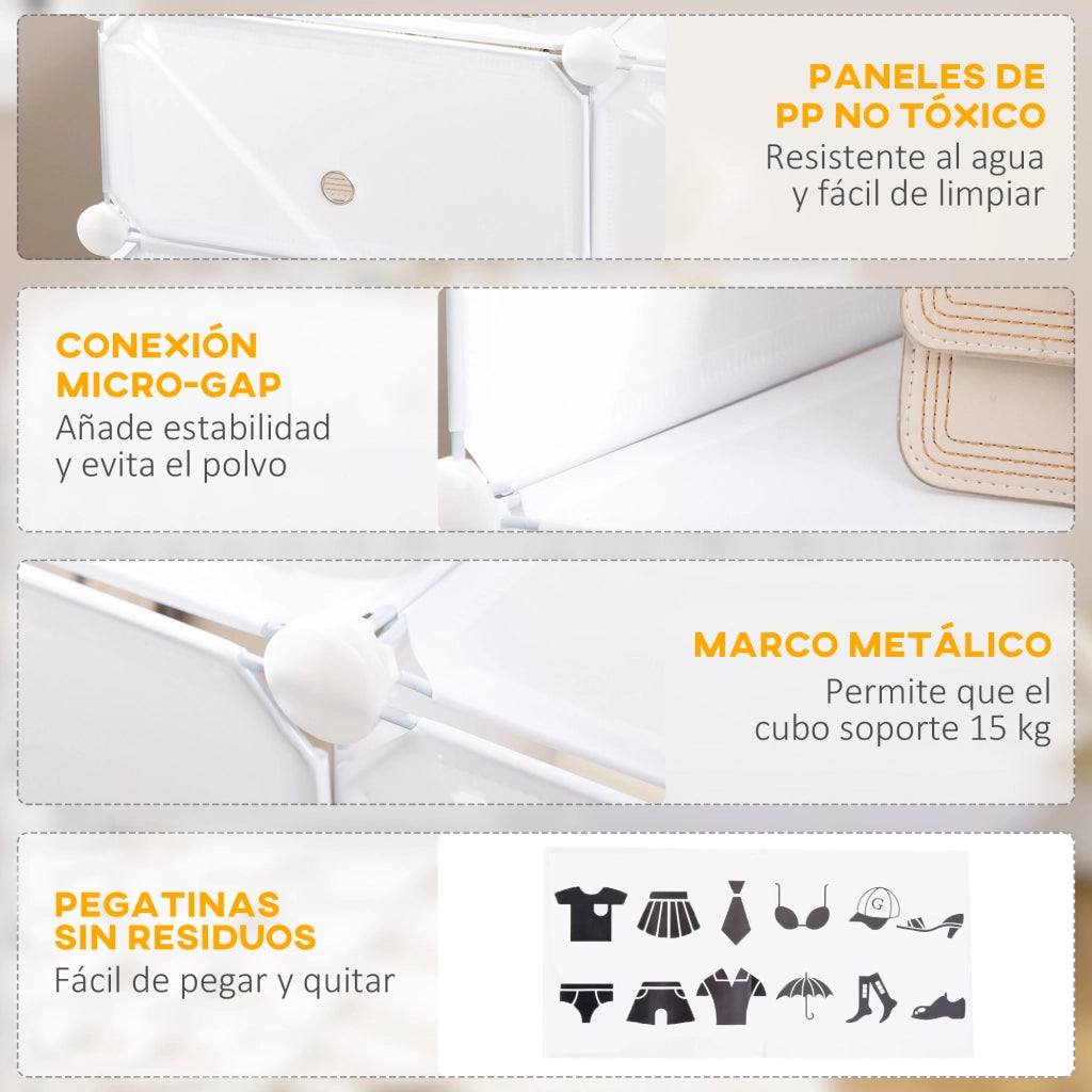 Armadio modulare con ante e cassetti ¨C Minimal ¨C bianco 60x30x180 cm