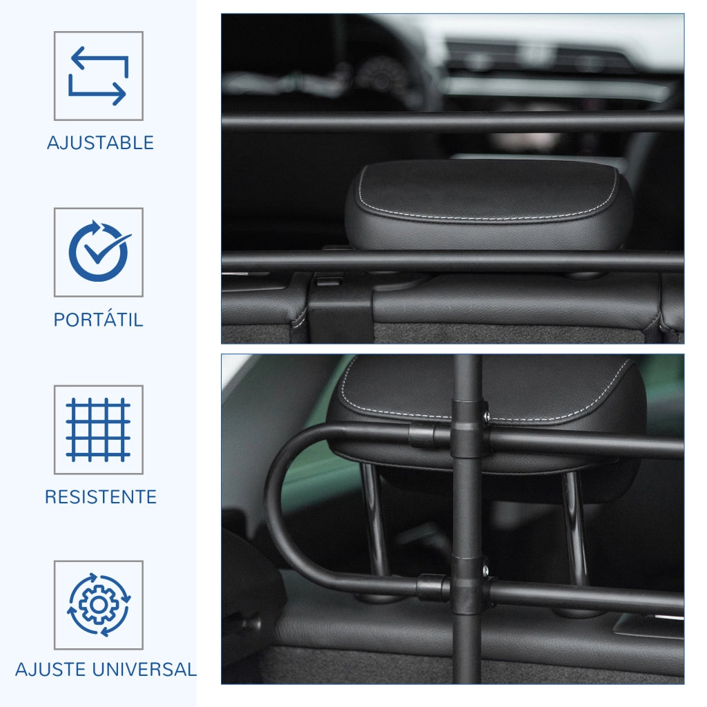Barriera Protettiva Auto per Cani ¨C zephmum ¨C Nero Acciaio 87-135x60-105 cm