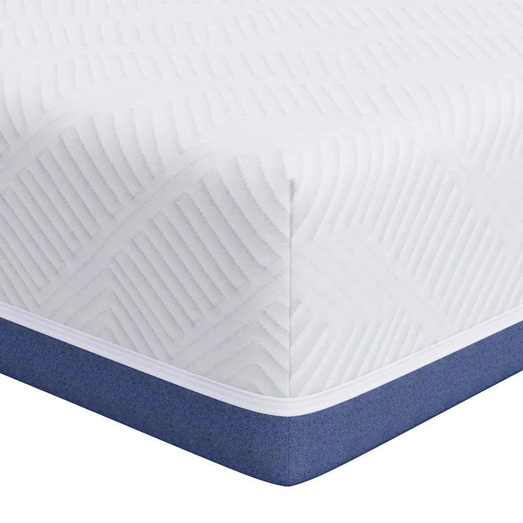Materasso Bianco e Blu 140 x 200 cm Tessuto Jacquard 4106342