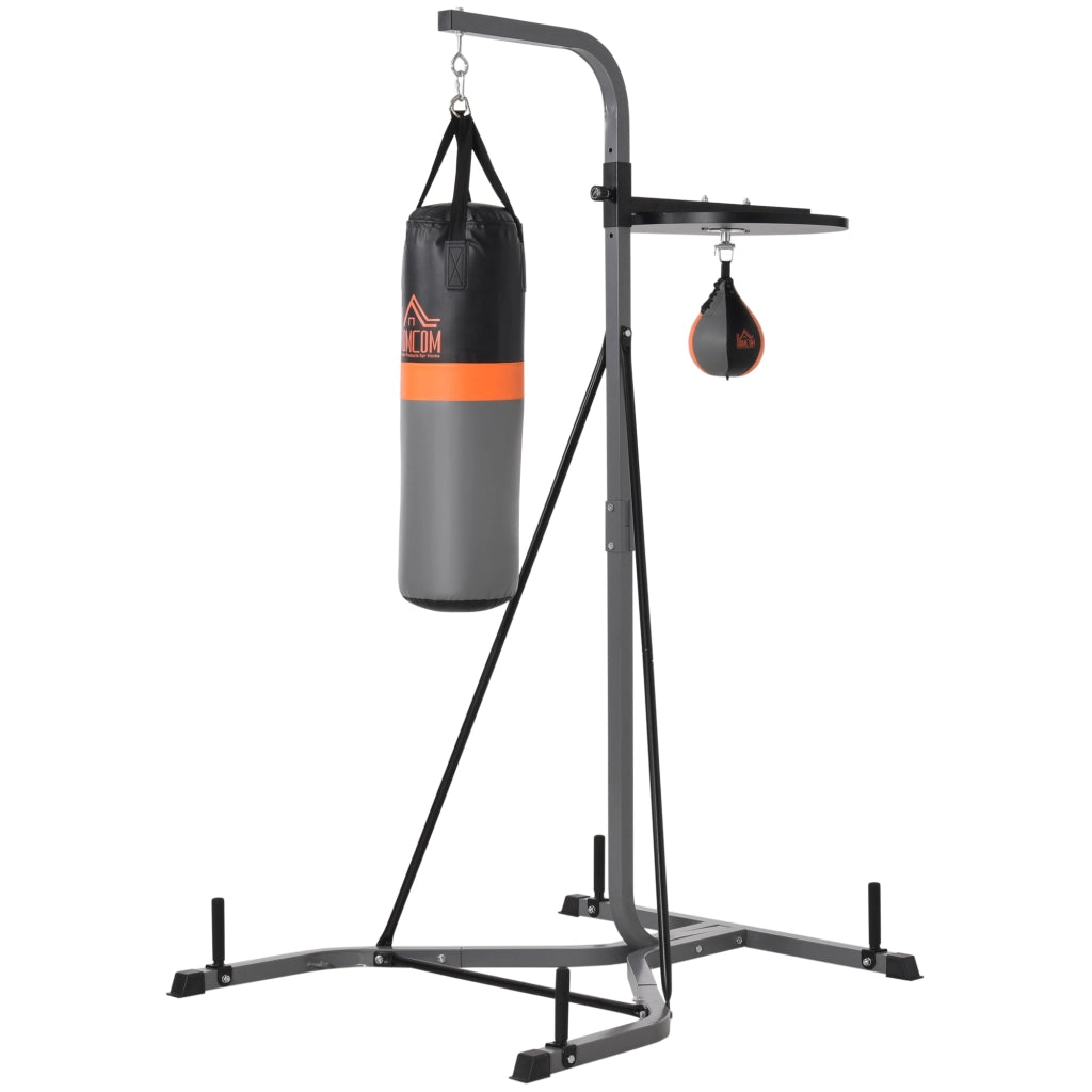 Supporto per Sacco da Boxe con Base ¨C Xylo ¨C Stazione con Palla Velocit¨¤ Inclusa Acciaio Nero