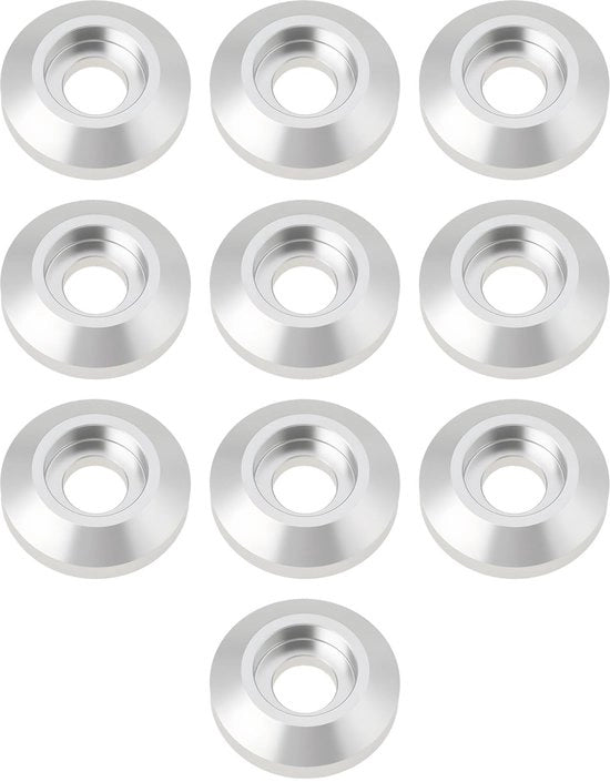 Congelatori a cono - 10 pezzi - Acciaio inossidabile anodizzato Argento - M8 compatibile - Leggero e resistente all'ossidazione - 39° Tappi a toletta - Sottopiede