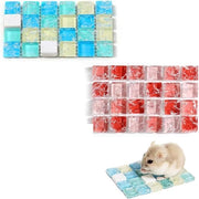 Due mattonelle rinfrescanti per piccoli animali - 10*5cm mattonelle rinfrescanti per animali domestici - lettino rinfrescante per conigli - lettino rinfrescante per hamster - accessori rinfrescanti in marmo vetro - adatti per diversi piccoli animali