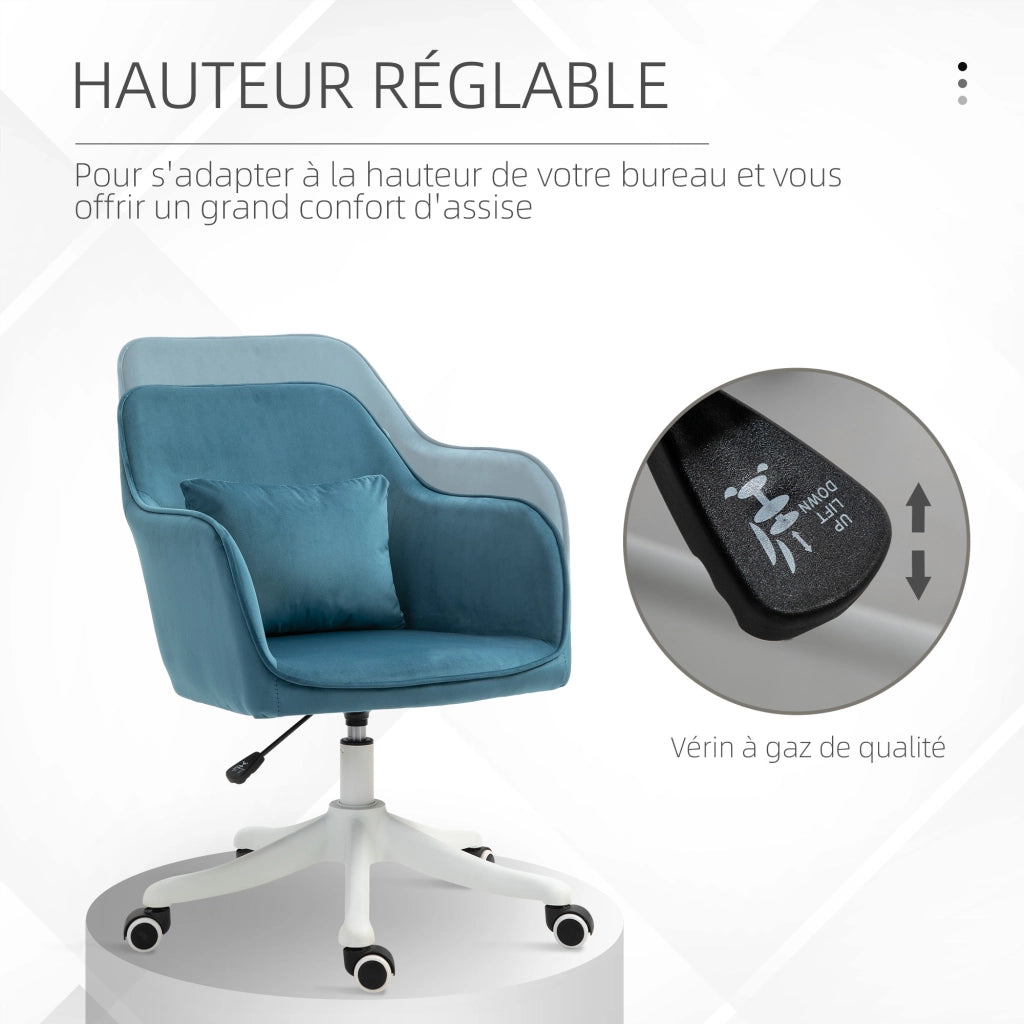 Sedia da ufficio massaggiante in velluto ¨C zephmum ¨C blu