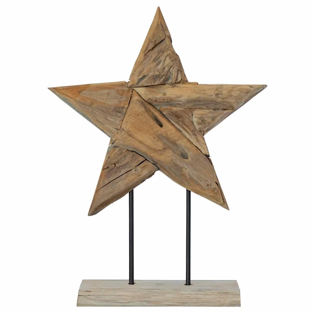 Stella di Natale-Decorazioni natalizie Marrone 45 x 5 x 60 cm Legno di teak solido