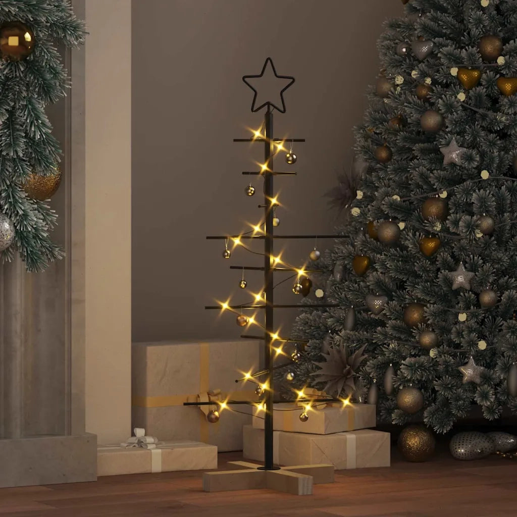 Albero di Natale in metallo con supporto Nero 89 cm 42019176