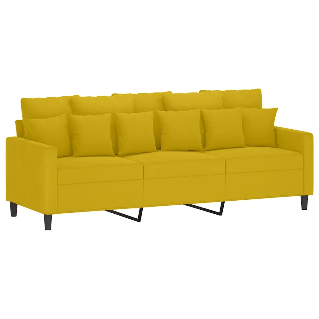 Set di Divani 4 pz con Cuscini giallo in Velluto
