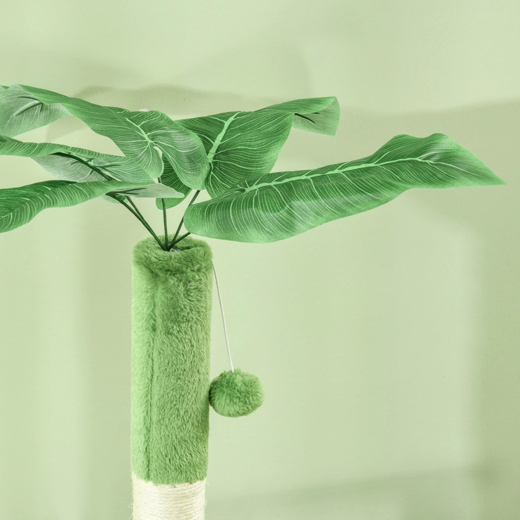 Albero per Gatti Multilivello con Amaca ¨C zephmum ¨C Verde 49x49x142 cm