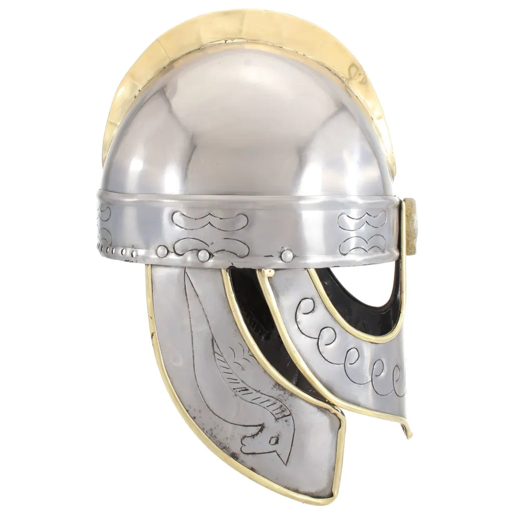 Elmo Beowulf Antico Replica LARP Argento in Acciaio 286232