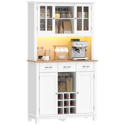 Armadio Cucina con Porte Vetro e Illuminazione LED ¨C Minimal ¨C Bianco