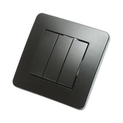 Interruttore triplo da incasso nero 220V, 10AX, PC 80x80mm