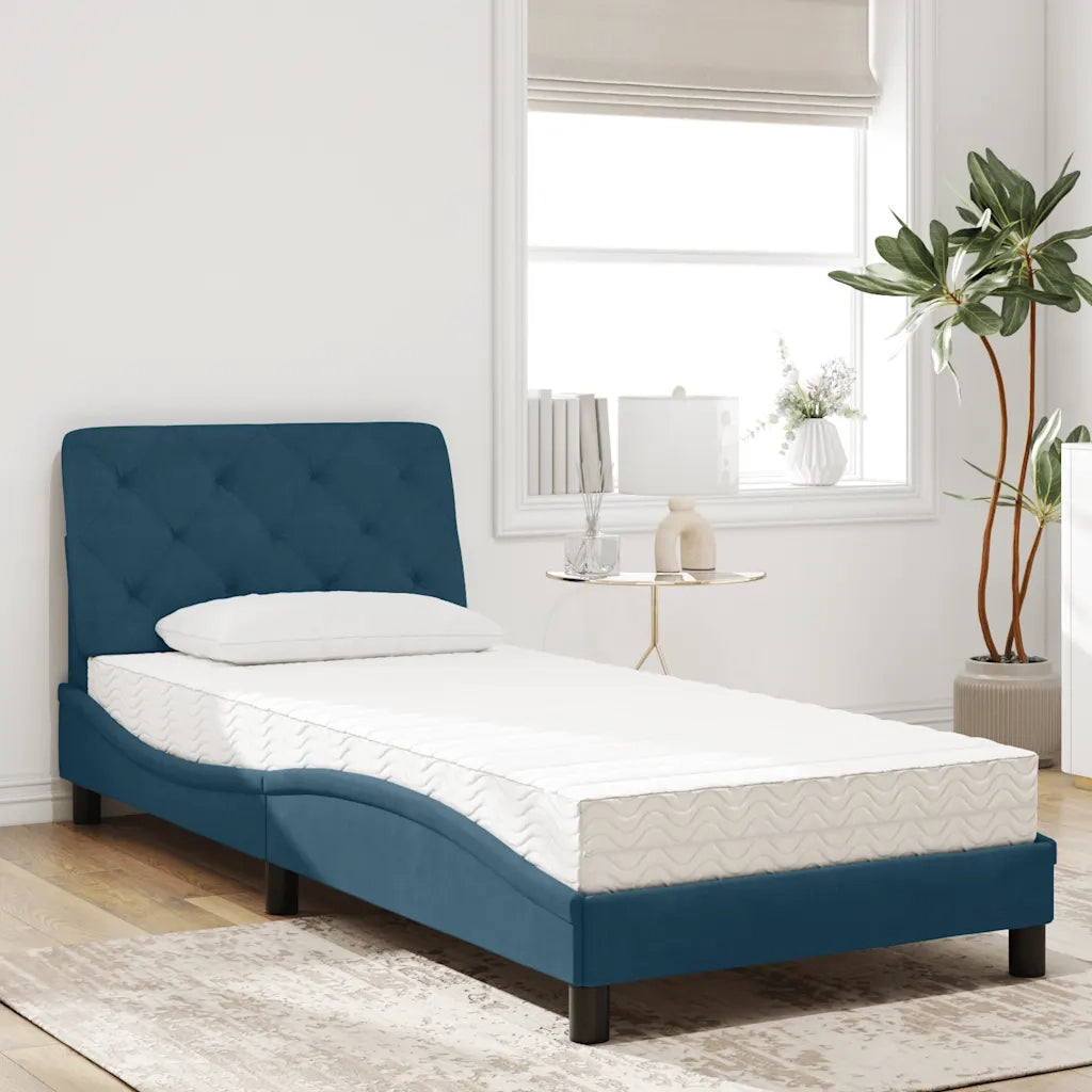 Letto con Materasso Blu 80x200 cm in Velluto 3208626