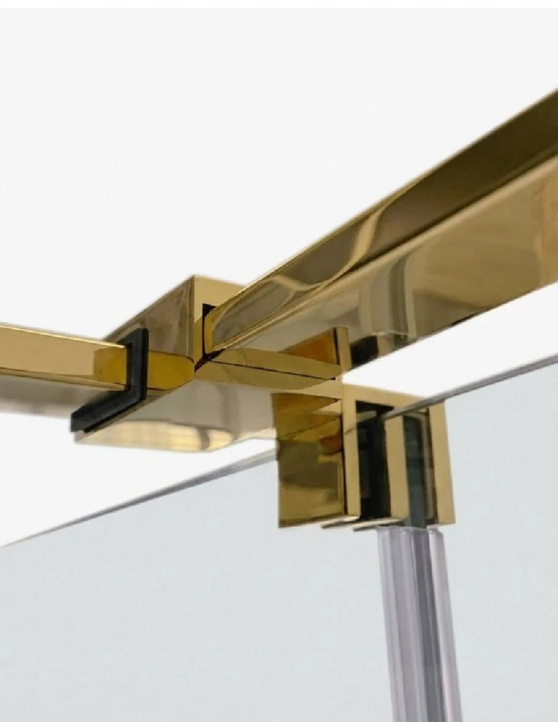 Box doccia CIRENE (KENNA) 1+1 con lato fisso laterale 100x75 cm Oro Barra Perpendicolare