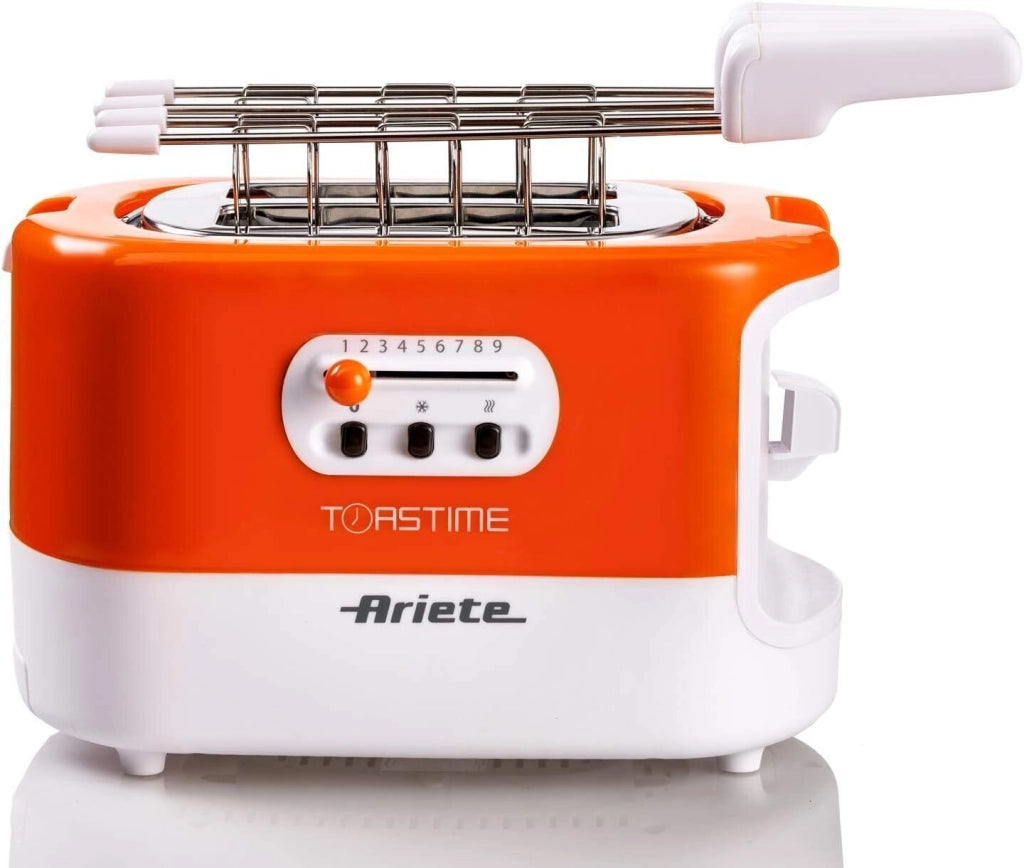 Ariete 159 Toastime Tostapane con Pinze 2 Fette 9 Livelli di Doratura 700 W colore Arancione