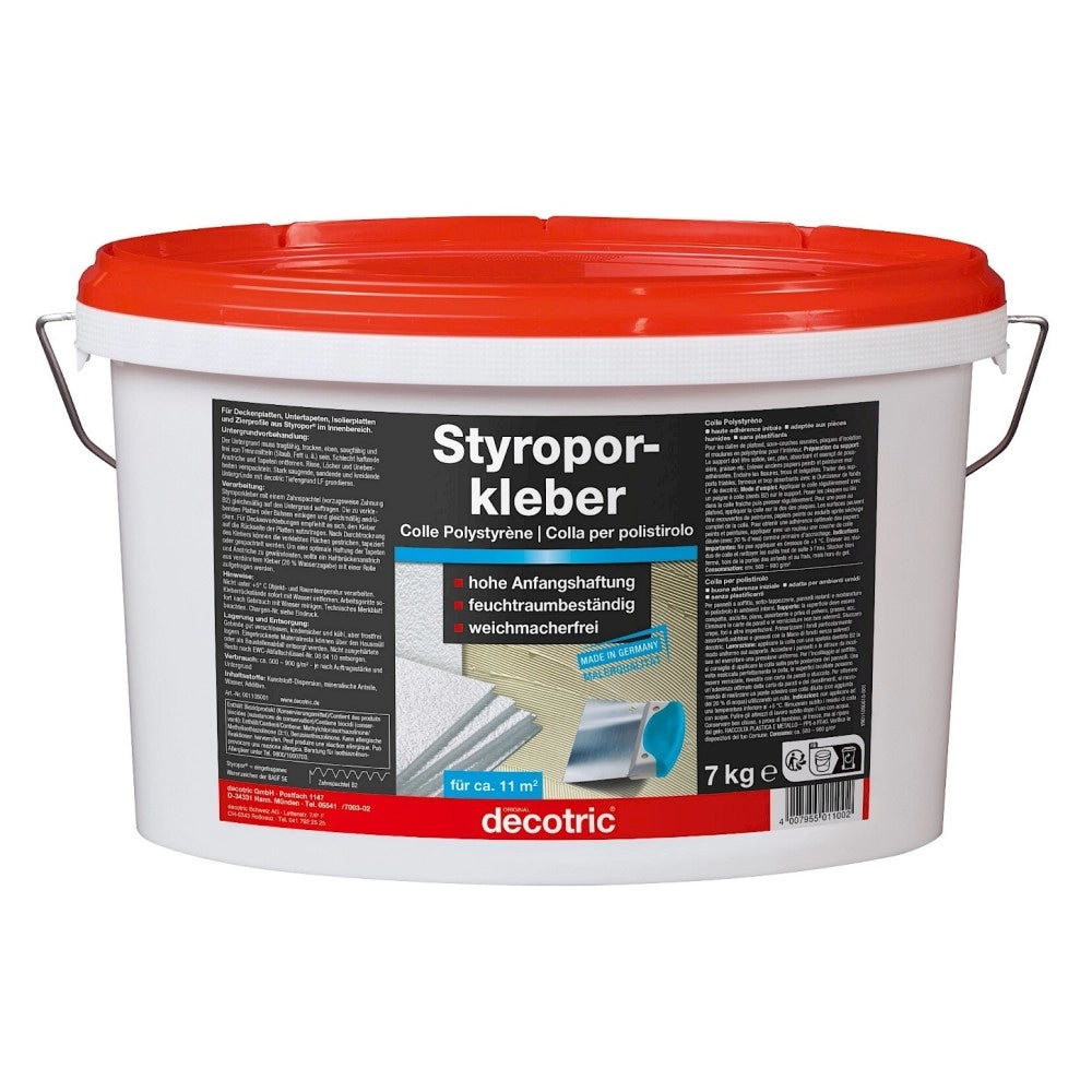 Decotric stiroporkleber 7kg colla per polistirolo ed espanso rigido