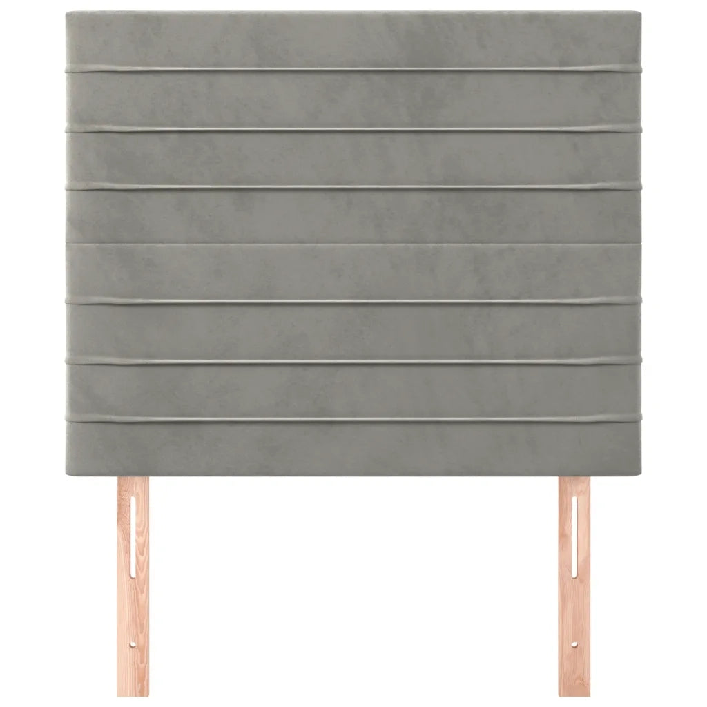 Testiera | Testata Grigio Chiaro 90x5x118/128 cm Velluto