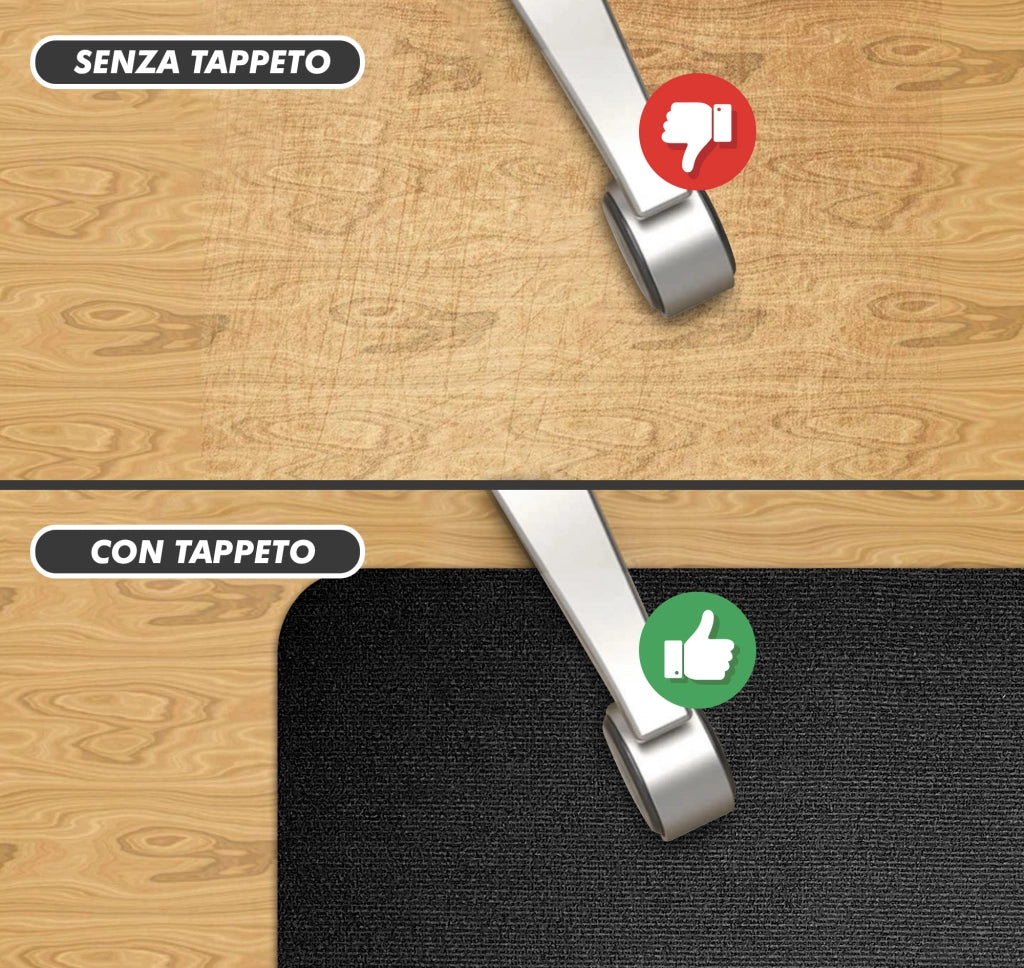 Tappeto Per Sedia Da Ufficio 95 x 120 Cm Antigraffio Per Sedie Da Scrivania Per Pavimenti In Legno o Piastrelle Salvapavimento Protettivo Sedute Con Ruote Rotelle Lavoro Gaming  - Antracite - 95x120 cm