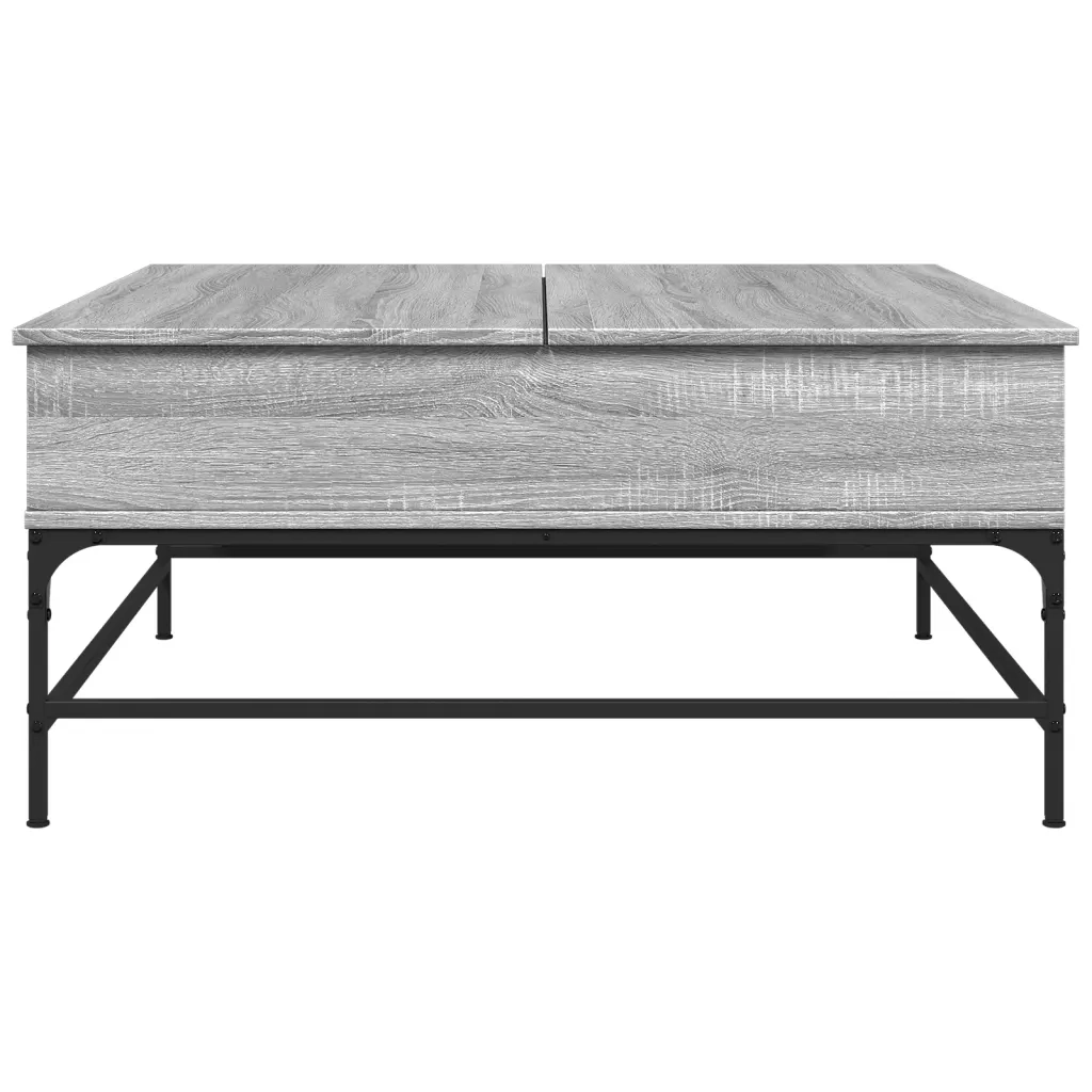 Tavolino-Tavolino da soggiorno-Tavolo Grigio Sonoma 95x95x45 cm Legno Multistrato e Metallo