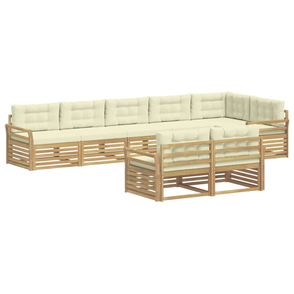 Set di divani da esterno 8 pcs Bianco e Crema 3390685