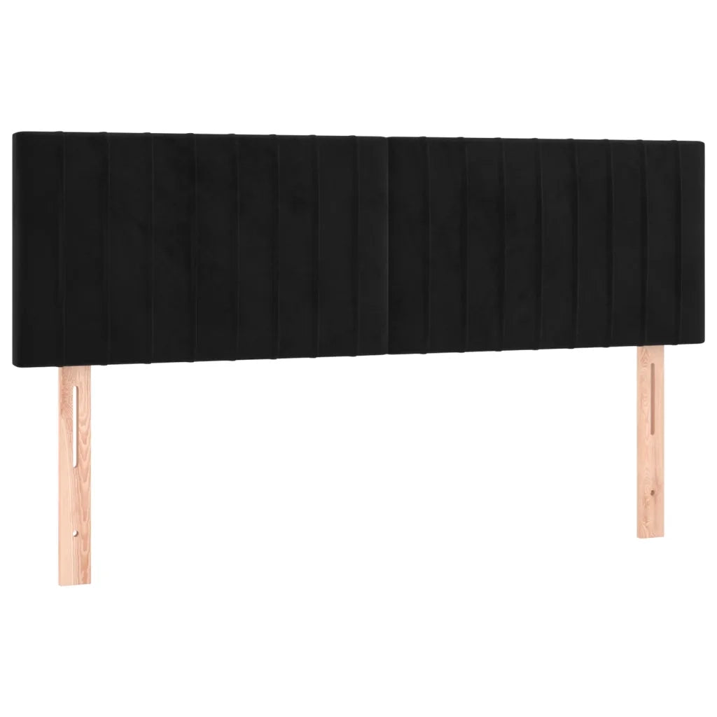 Testiera Nera 144x5x78/88 cm in Velluto 346252